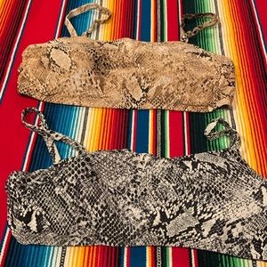 Time and Tru Snake Skin Bikini Tops, 2for1